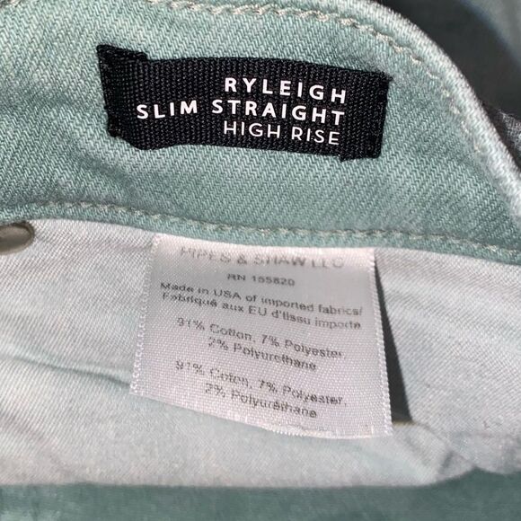 VERONICA BEARD Ryleigh High-Rise Straight Jeans in Teal - Picture 7 of 8